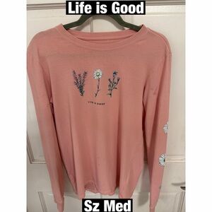 Life Is Good Women's Pink Long Sleeve Tee